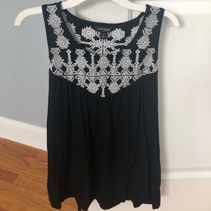 Lucky Brand Black Tank With White Detailing